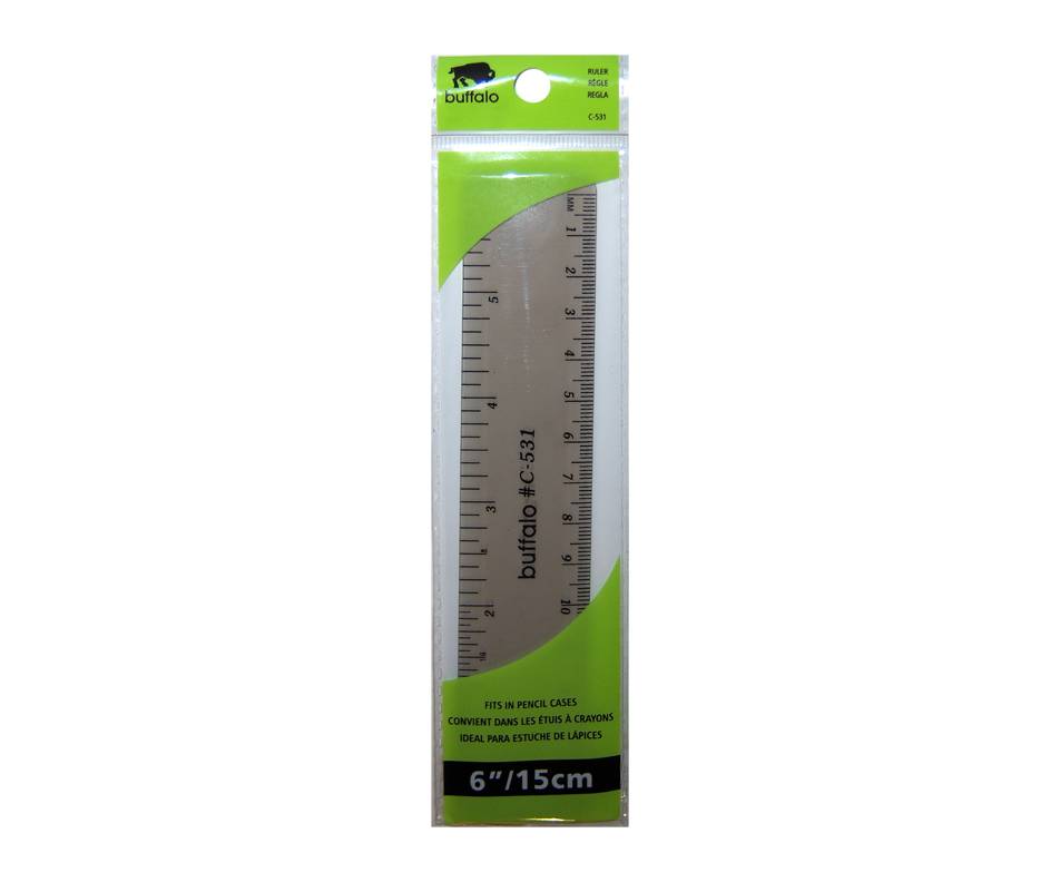 Buffalo règle 15 cm (1 unité, transparente) - ruler 15 cm (1 unit, clear)