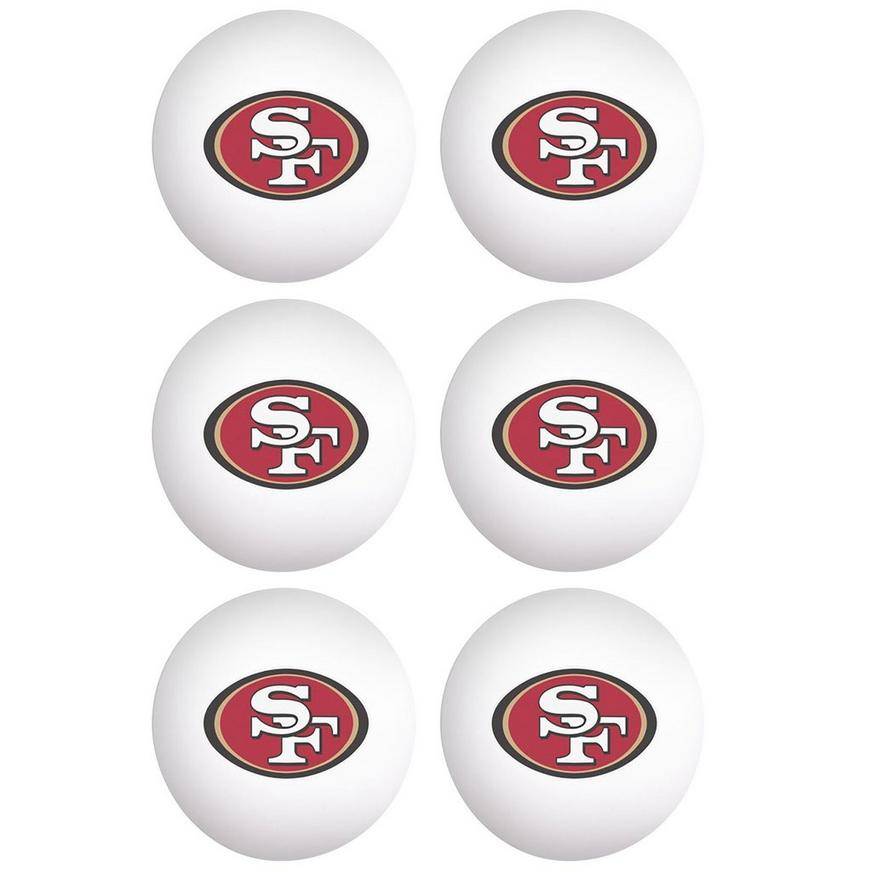 San Francisco 49ers Table Tennis Balls, 6ct