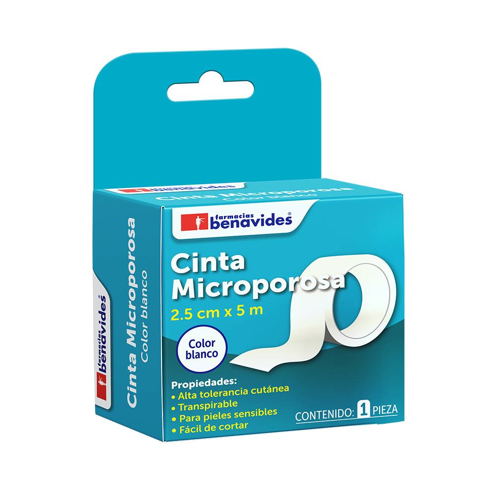 Farmacias benavides cinta microporosa blanca (1 pieza)