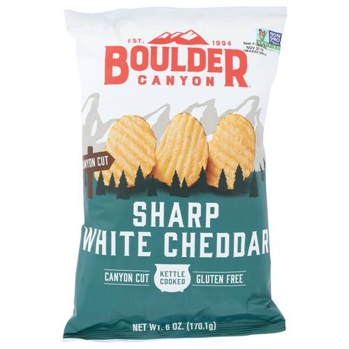 Boulder Canyon Sharp White Cheddar Canyon Cut Kettle Cooked Chips