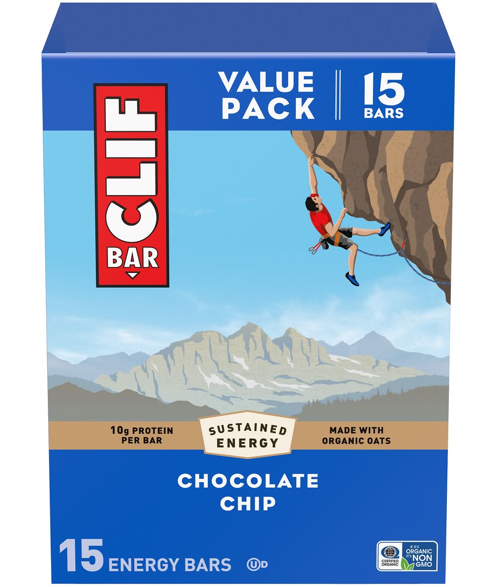 CLIF Bar Energy Protein Bars, Chocolate Chip (15 x 2.4 oz)