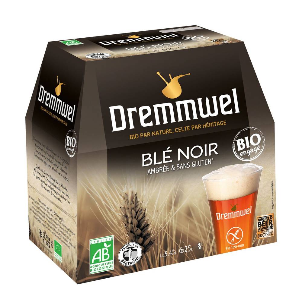 Dremmwel - Bière blonde bio blé noir (6 x 250ml)