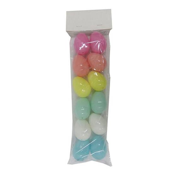 H For Happy™ Multicolored Plastic Easter Eggs (Set of 12)