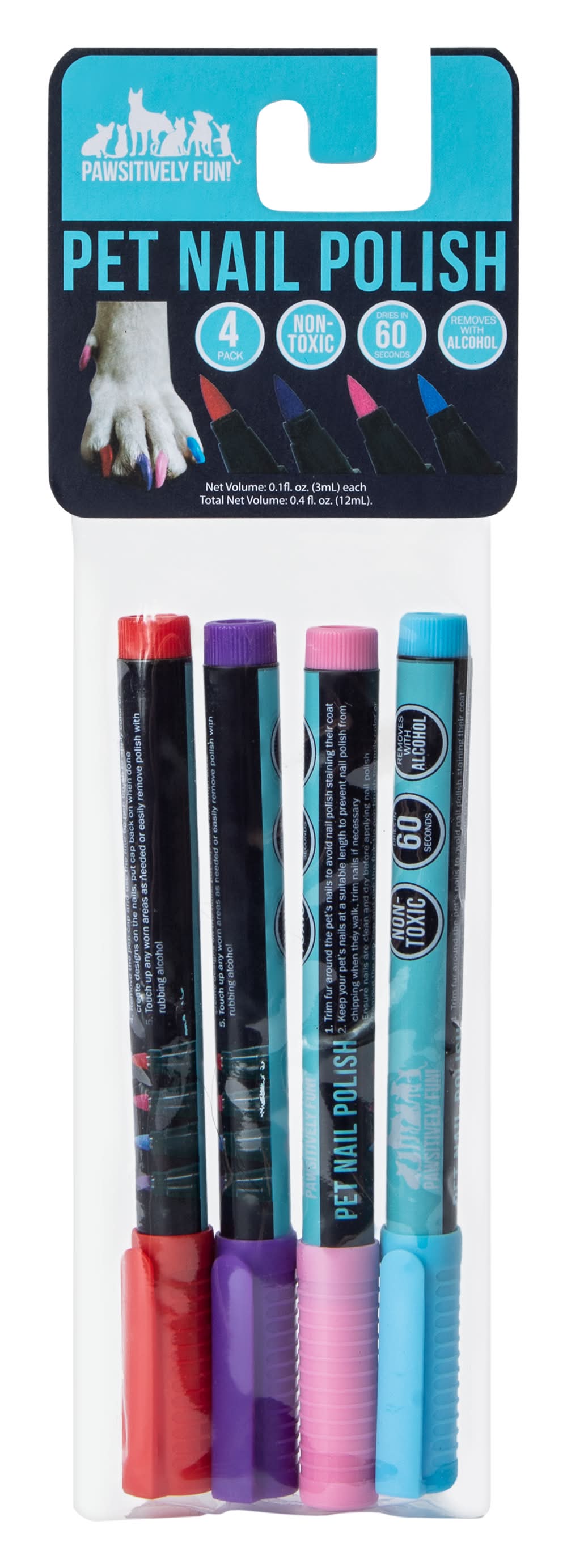 Pet Nail Polish 4-Pack