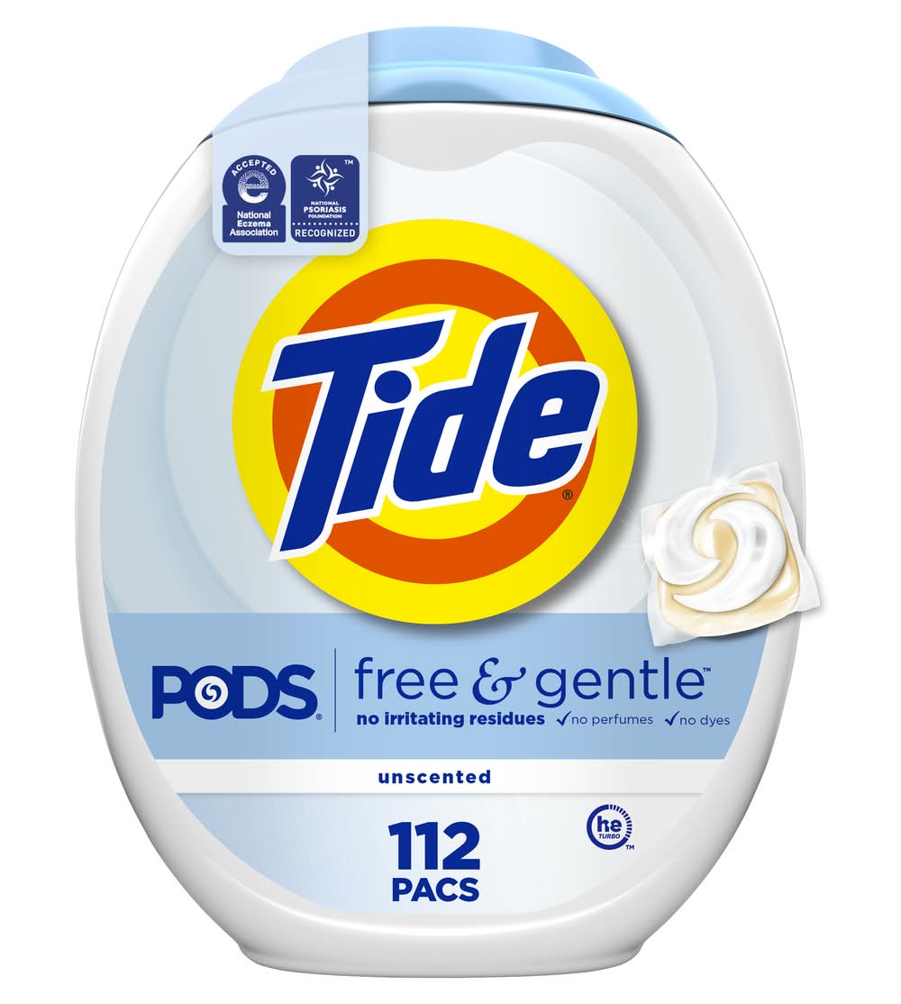Tide Free & Gentle Unscented Detergent Pods (112 ct)