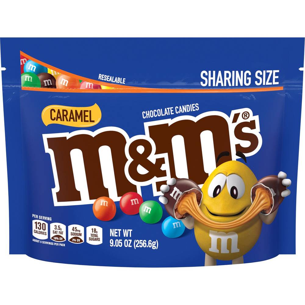 M&M'S Caramel Milk Chocolate Candy, Sharing Size, 9.05 oz