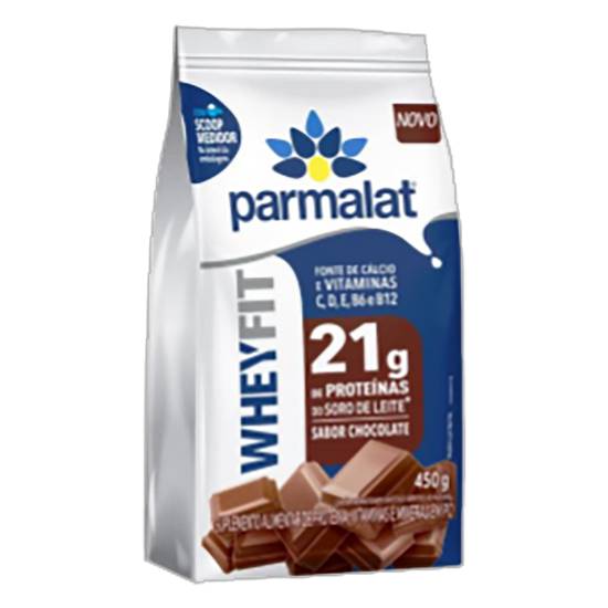 Parmalat suplemento alimentar em pó wheyfit 21g de proteína sabor chocolate (450 g)