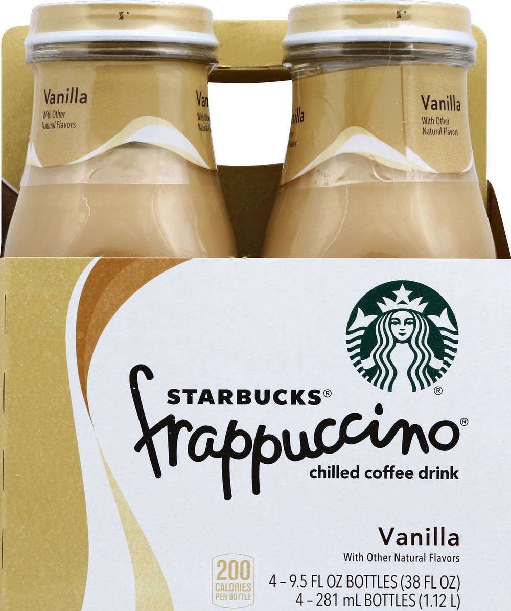 Starbucks Frappuccino Chilled Coffee Drink, Vanilla (4 x 9.5 fl oz)