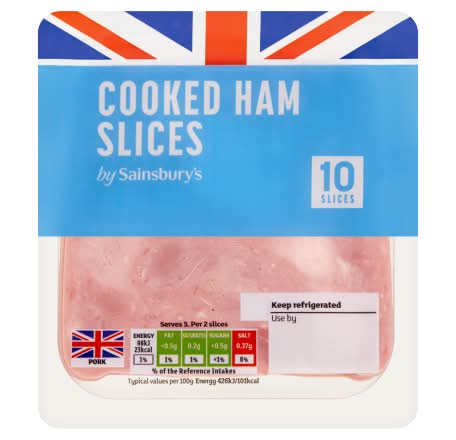 Sainsbury's British Cooked, Ham Slices (10 pack)