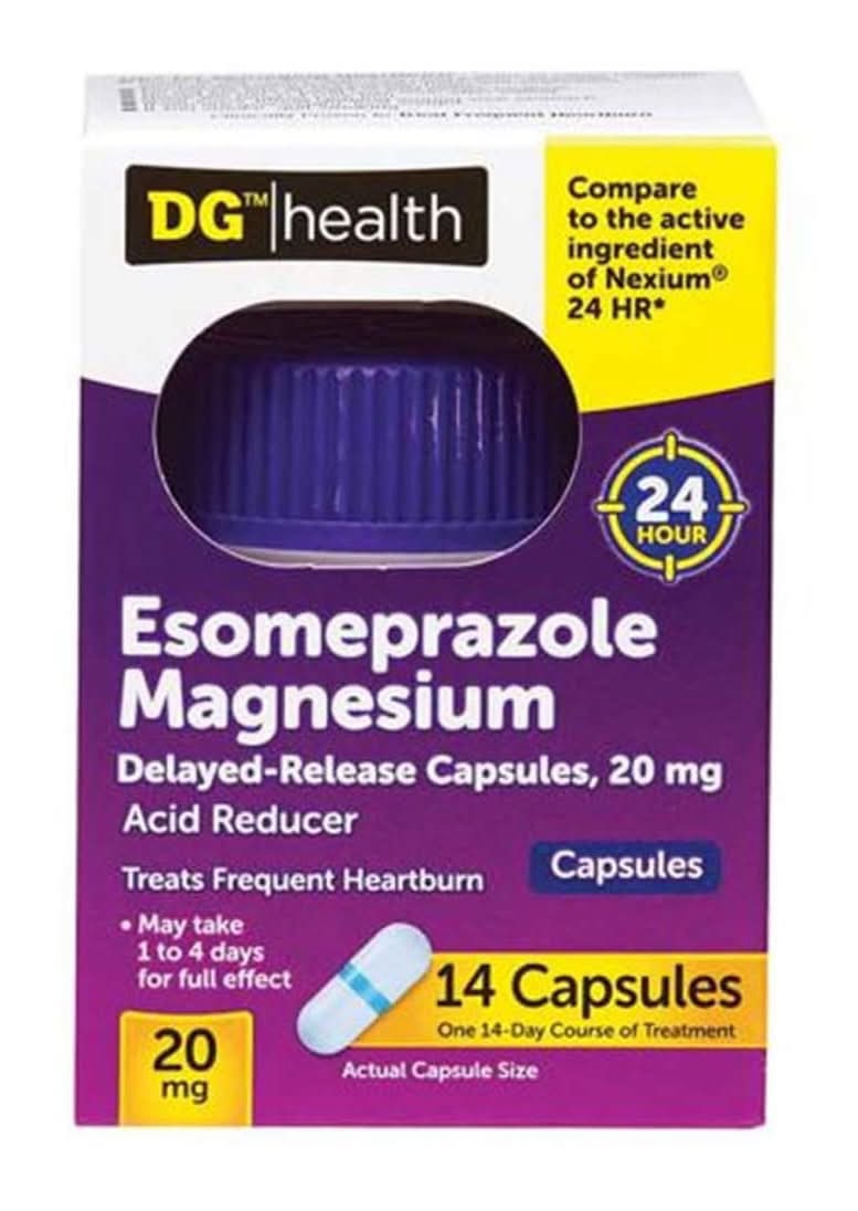 Dg Health Esomeprazole Magnesium Acid Reducer Capsules 20 Mg 14 Ct
