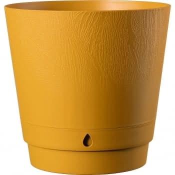 Maceta de Plástico Reciclado 18 cm Dune Deroma - Amarillo Dorado