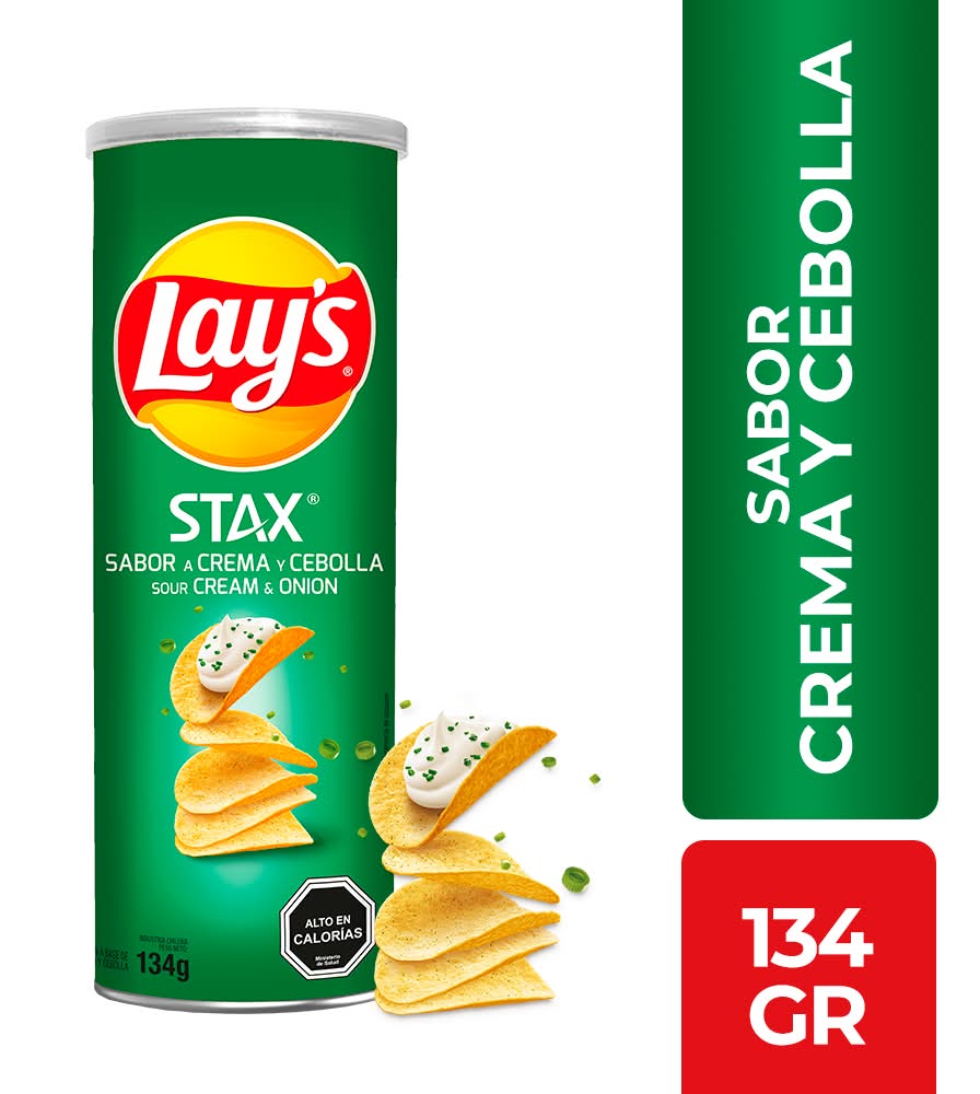 Lay's · Papas fritas stax crema y cebolla (134 g)