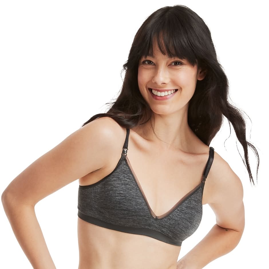 Hanes Comfort Support Bra, Women, S, Gravel Grey Heather