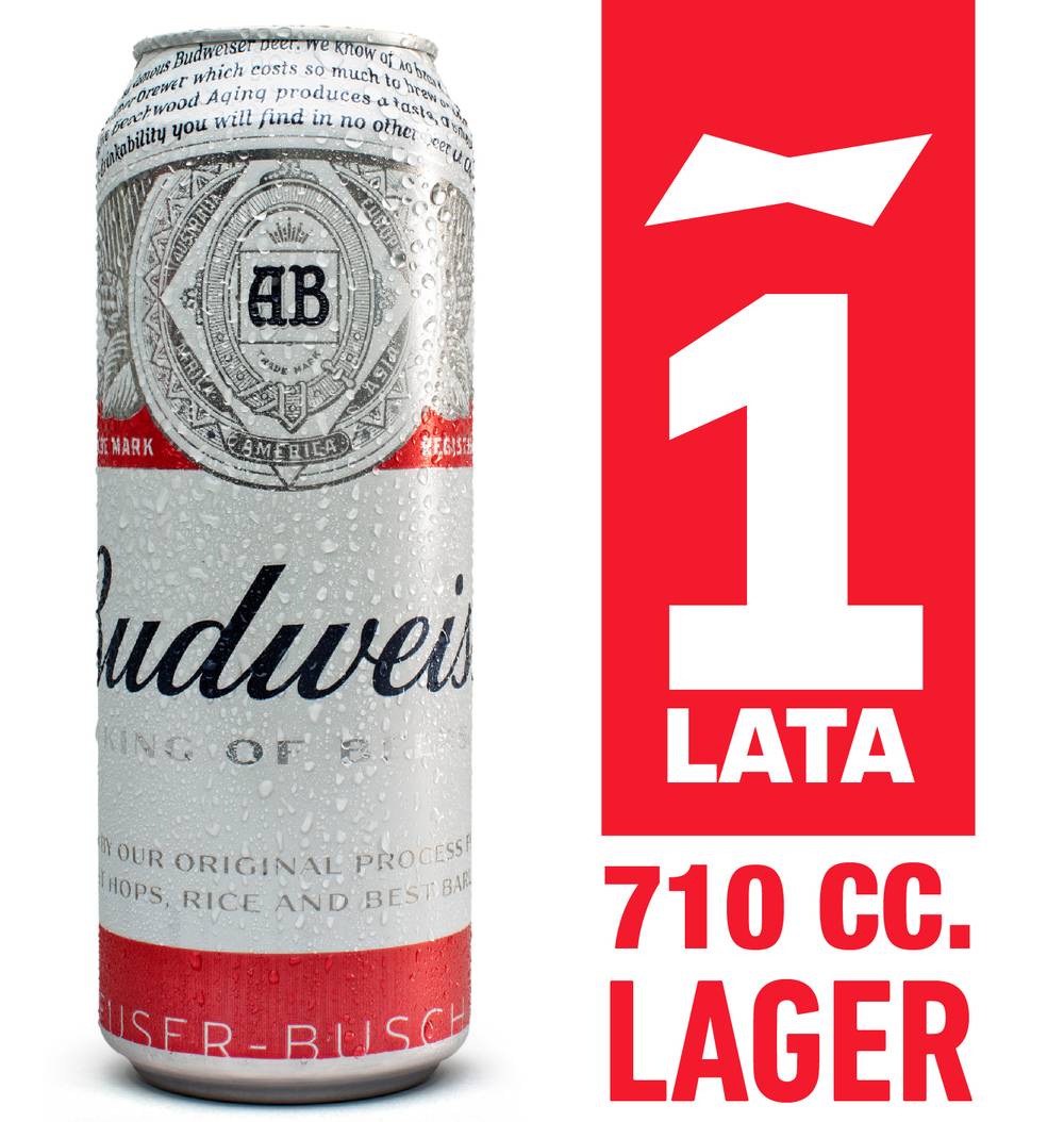 Budweiser · Cerveza lager (710 ml)