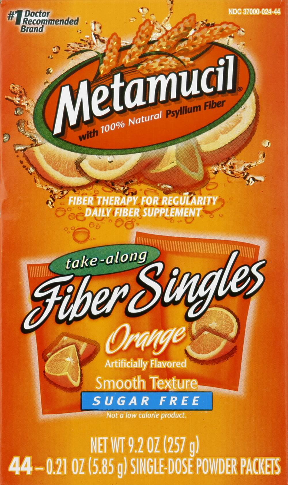 Metamucil Sugar-Free 4-in-1 Fiber Orange Psyllium Fiber Supplement (9.2 oz)