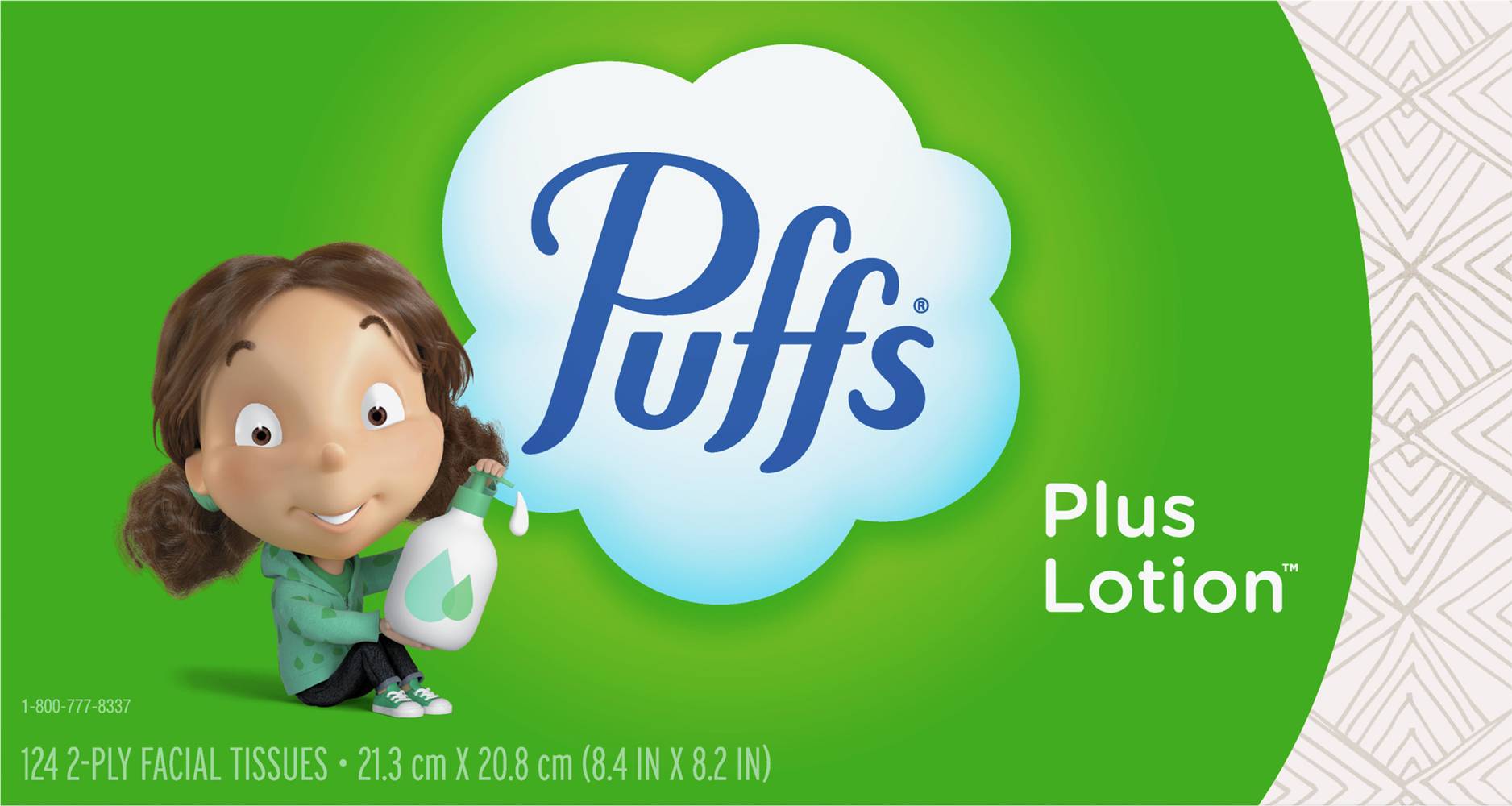 Puffs Plus Lotion Facial Tissues, 8.4 inch x 8.2 inch (124 ct)