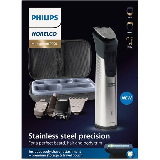 Philips Norelco Multigroom Series 9000, 25 Piece Mens Grooming Kit Face, Head and Body