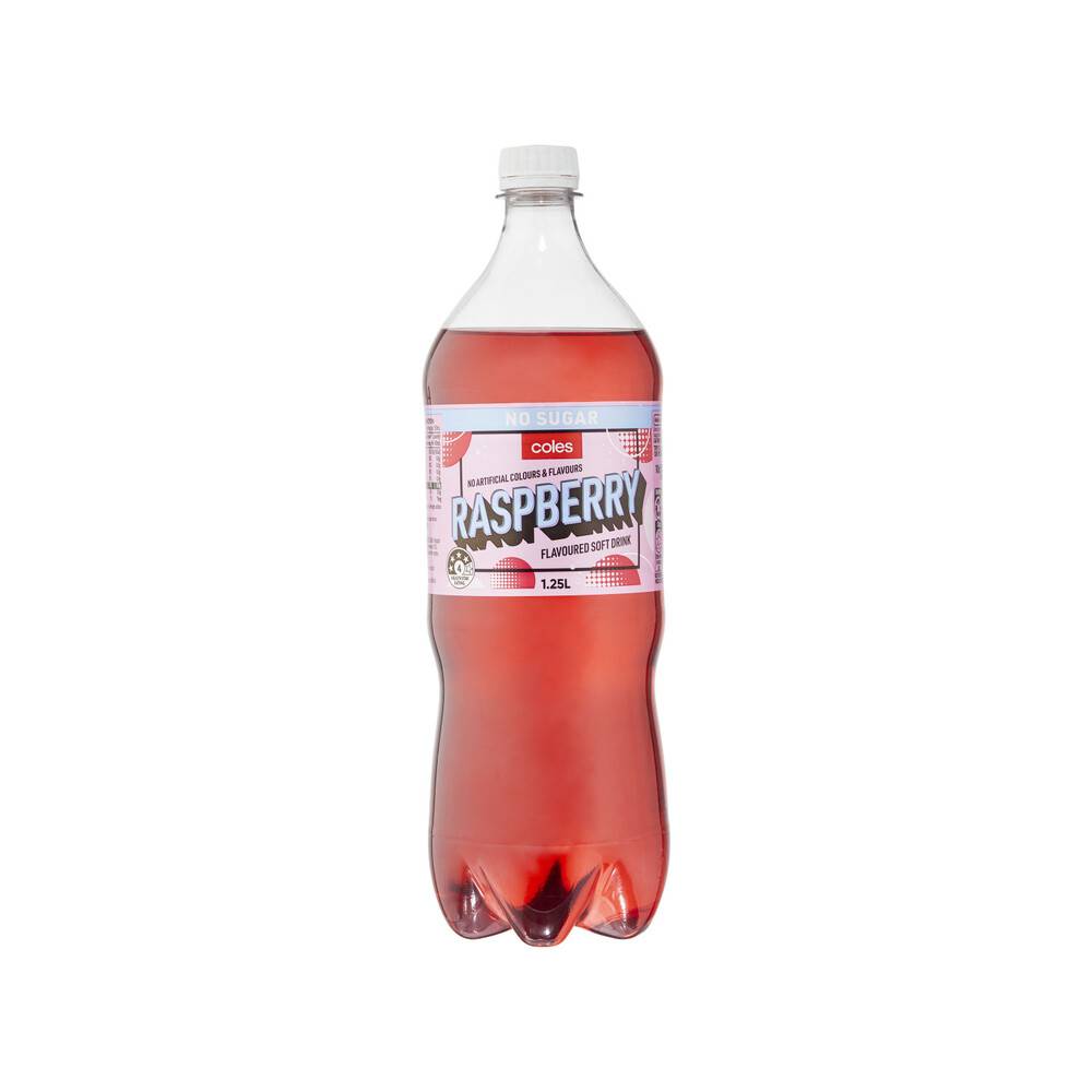 Coles Soft Drink Diet Raspberry 1.25L