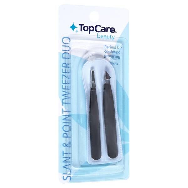 TopCare Slant & Point Tweezer Duo, Black (2 ct)