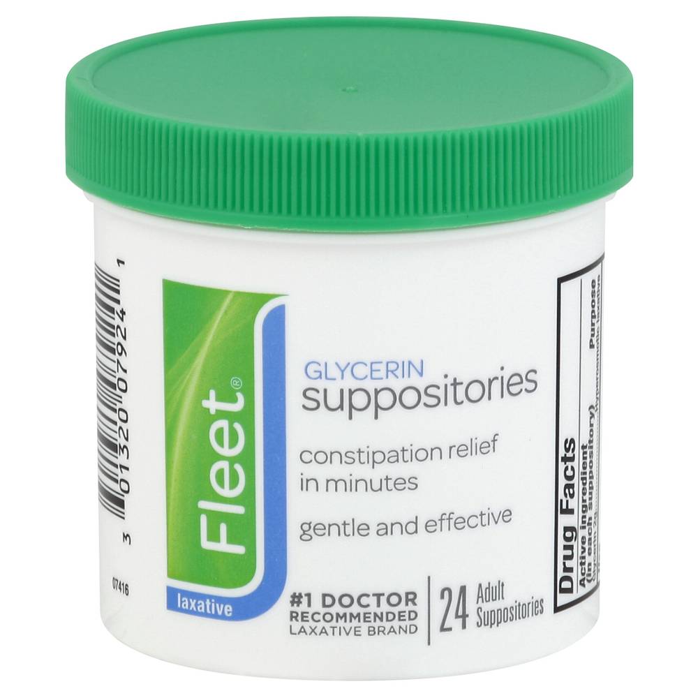 Fleet Glycerin Suppositories With Aloe Constipation Relief (24 ct)