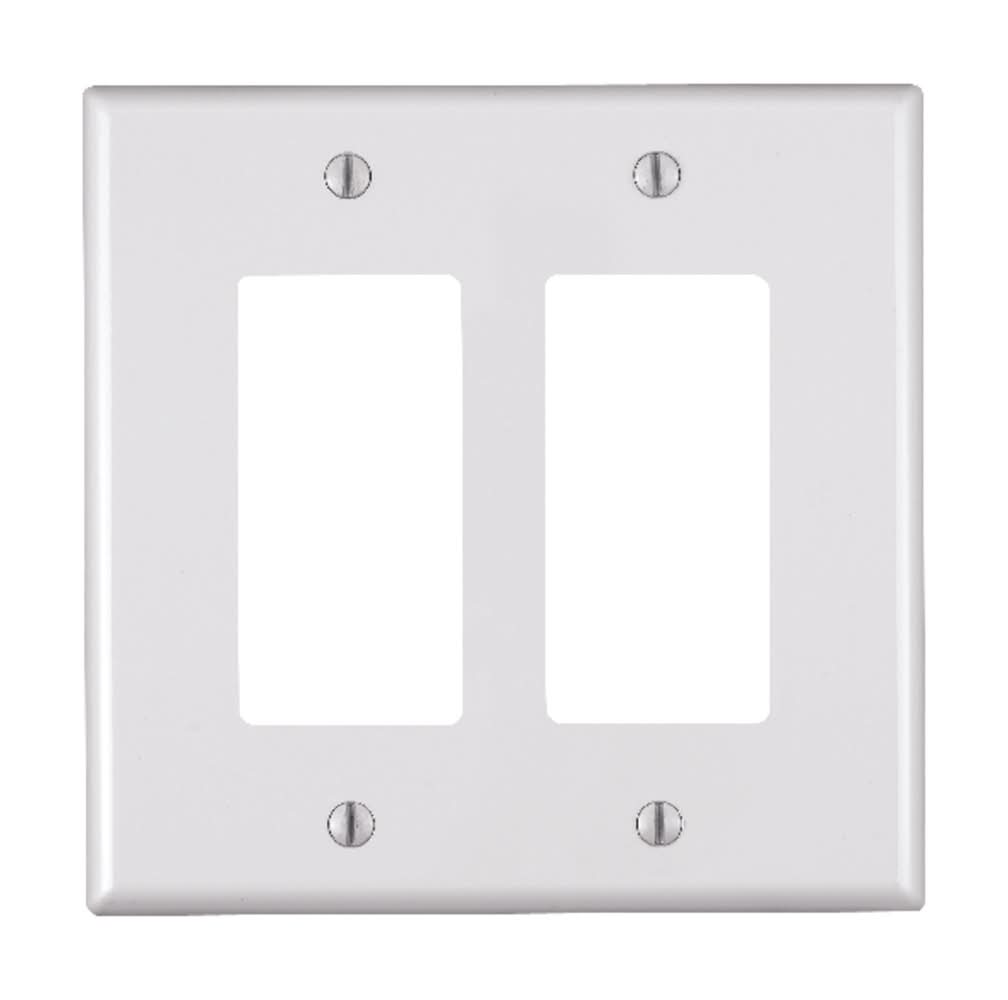Leviton Decora White 2 Gang Nylon Decorator Wall Plate 1 Pk