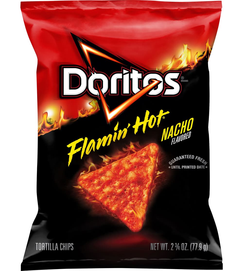 Doritos Flamin Hot Tortilla Chips, Nacho (2.75 oz)