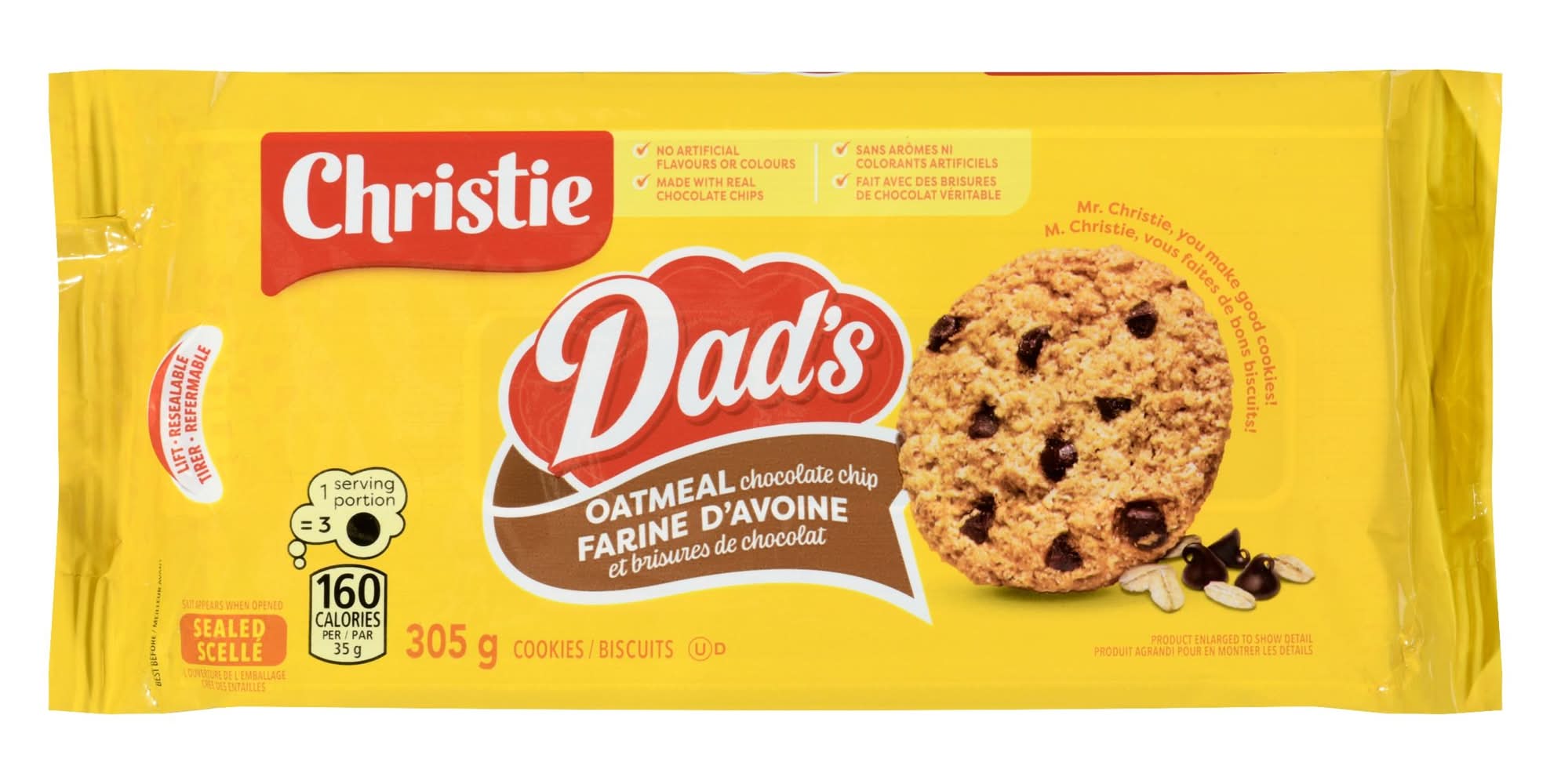 Christie Dad Cookies, Oatmeal Chocolate Chip (305 g)
