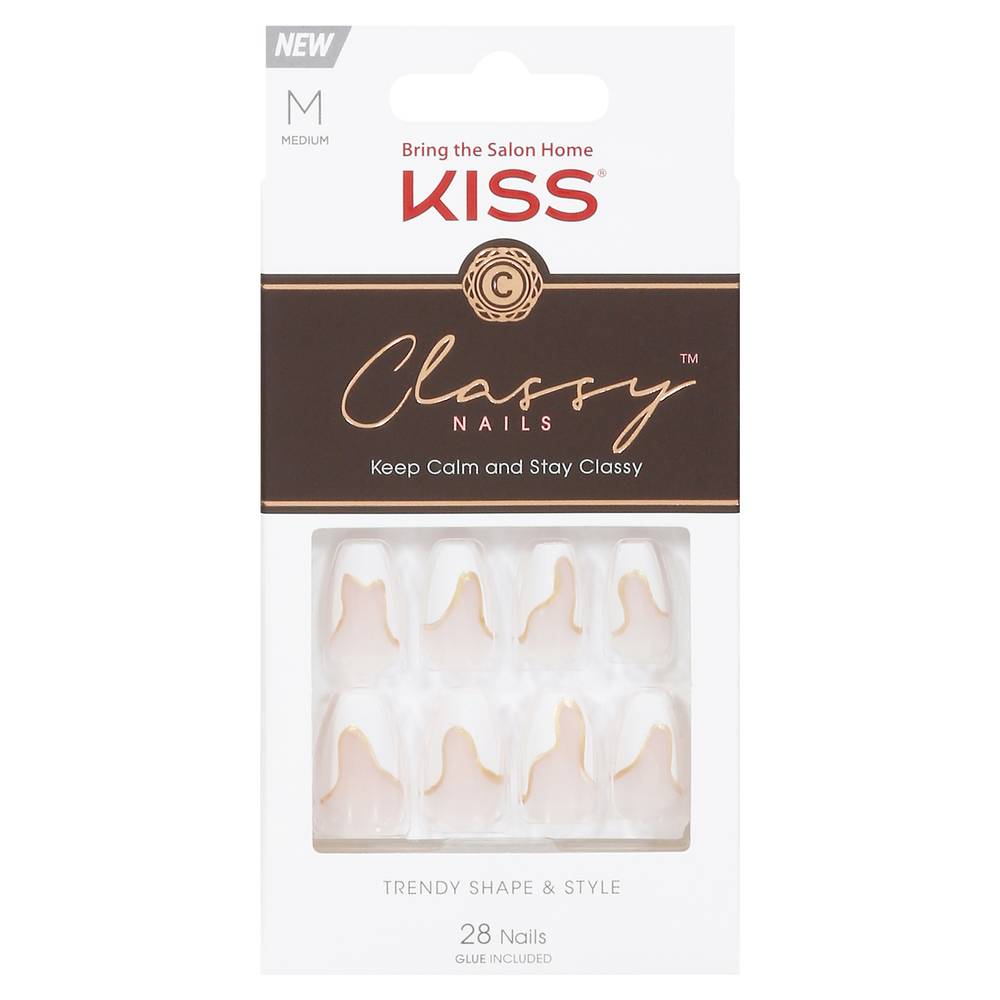 Kiss Classy Nails, White & Nude (28.35 g)