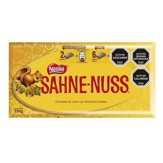 Sahne Nuss - Chocolate con almendras - Barra 250 g