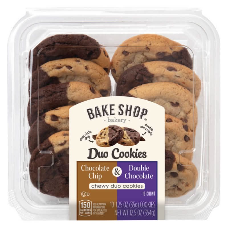 Bake Shop Chewy Duo Cookies, Chocolate Chip & Double Chocolate (10 x 1.25 oz)