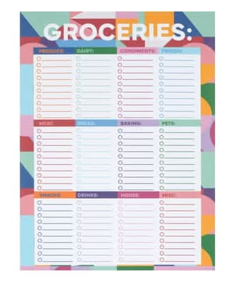 6" X 8" Grocery Planner Notepad By Fab Finds