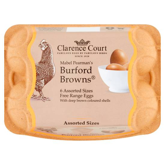 Clarence Court Mabel Pearman's Burford Browns Assorted Sizes Free Range Eggs (378g)