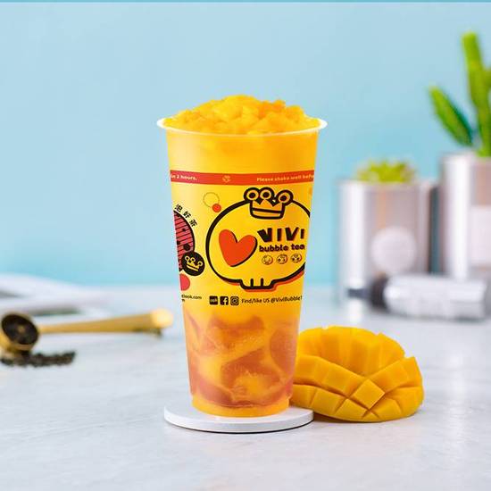 Fresh Mango Tea w Tea Jelly