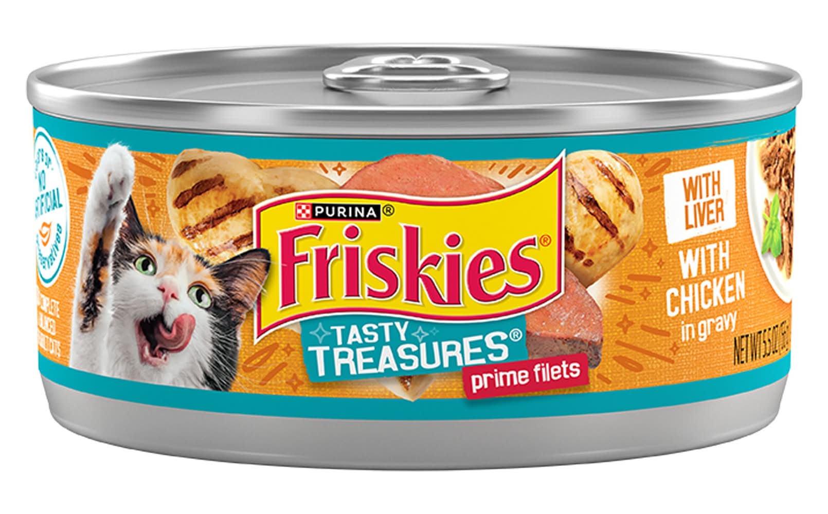 Friskies® Tasty Treasures Adult Cat Wet Food - 5.5 Oz (Flavor: Chicken & Gravy, Color: Assorted, Size: 5.5 Oz)
