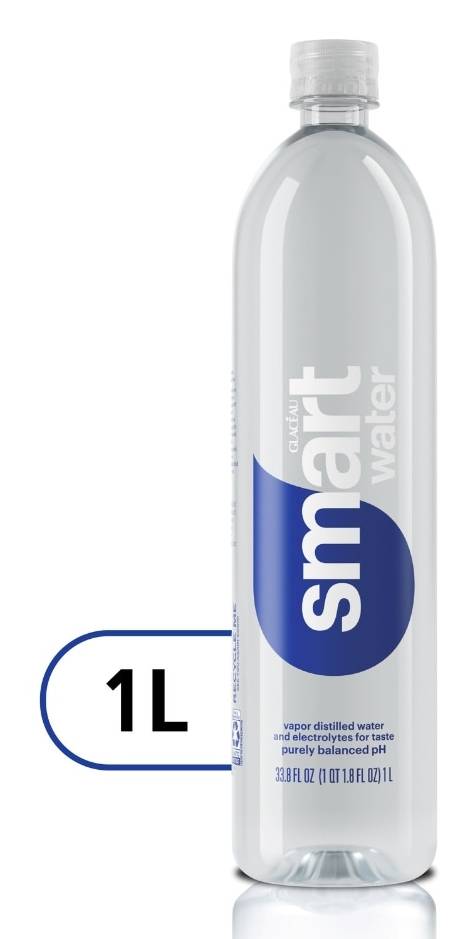 smartwater vapor distilled premium water bottle, 1 Liter
