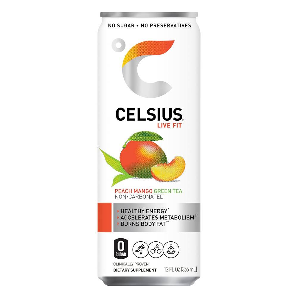 Celsius Green Tea Peach Mango 12 oz.