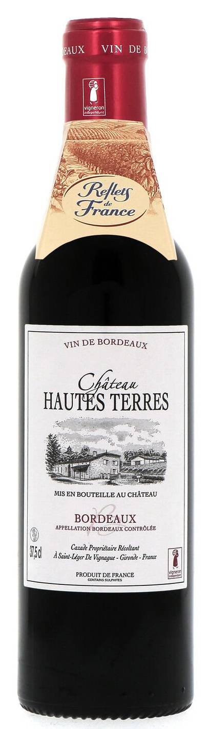 Reflets de France - Château hautes terres a.o.p bordeaux vin rouge 2021 (375ml)