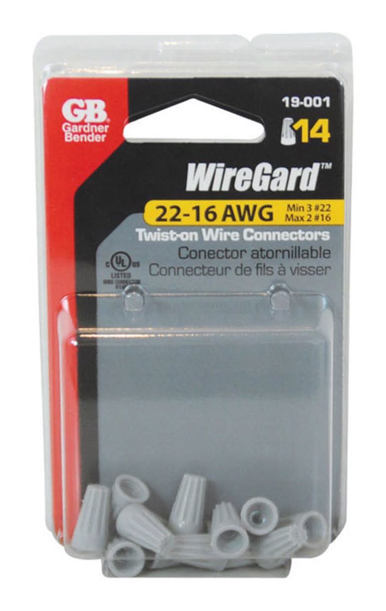 Gardner Bender Winggard 22-16 Ga. Copper Wire Wire Connector Gray 14 Pk