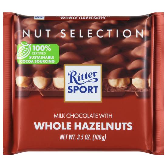 Ritter Sport Nut Selection Milk Chocolate With Whole Hazelnuts (3.5 oz)