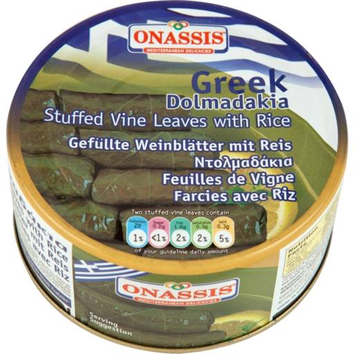 Onassis Dolmadakia Stuffed Vine Leaves With Rice (280g)
