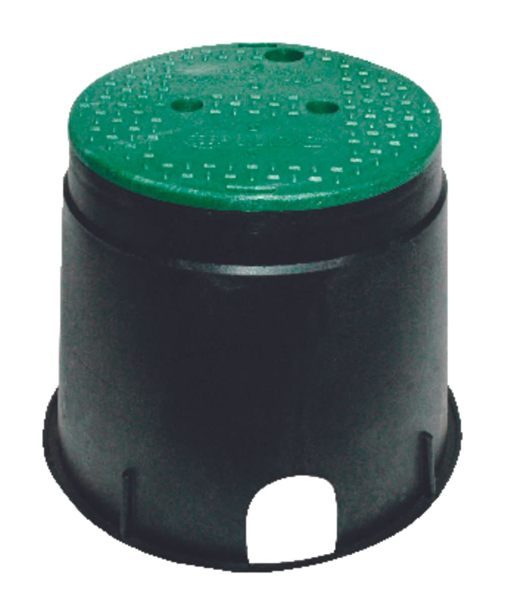 Nds 12-13/16 In. W X 10-7/16 In. H Round Valve Box With Overlapping Cover Black/Green