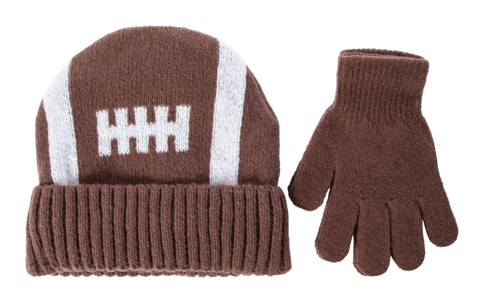 Kids Sports Beanie And Gloves Set Football