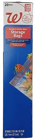 Walgreens Double Zipper Seal Storage Bags (20 ct)
