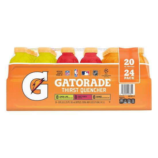 Gatorade Thirst Quencher Variety pack (24 ct, 20 fl oz) (lemon-lime-fruit punch- orange)