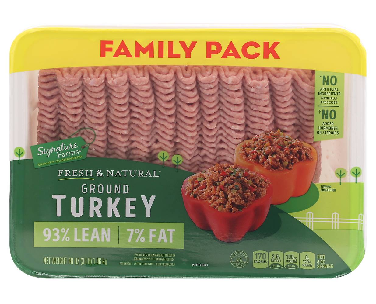 Signature Farms Ground Turkey Family pack (48 oz)
