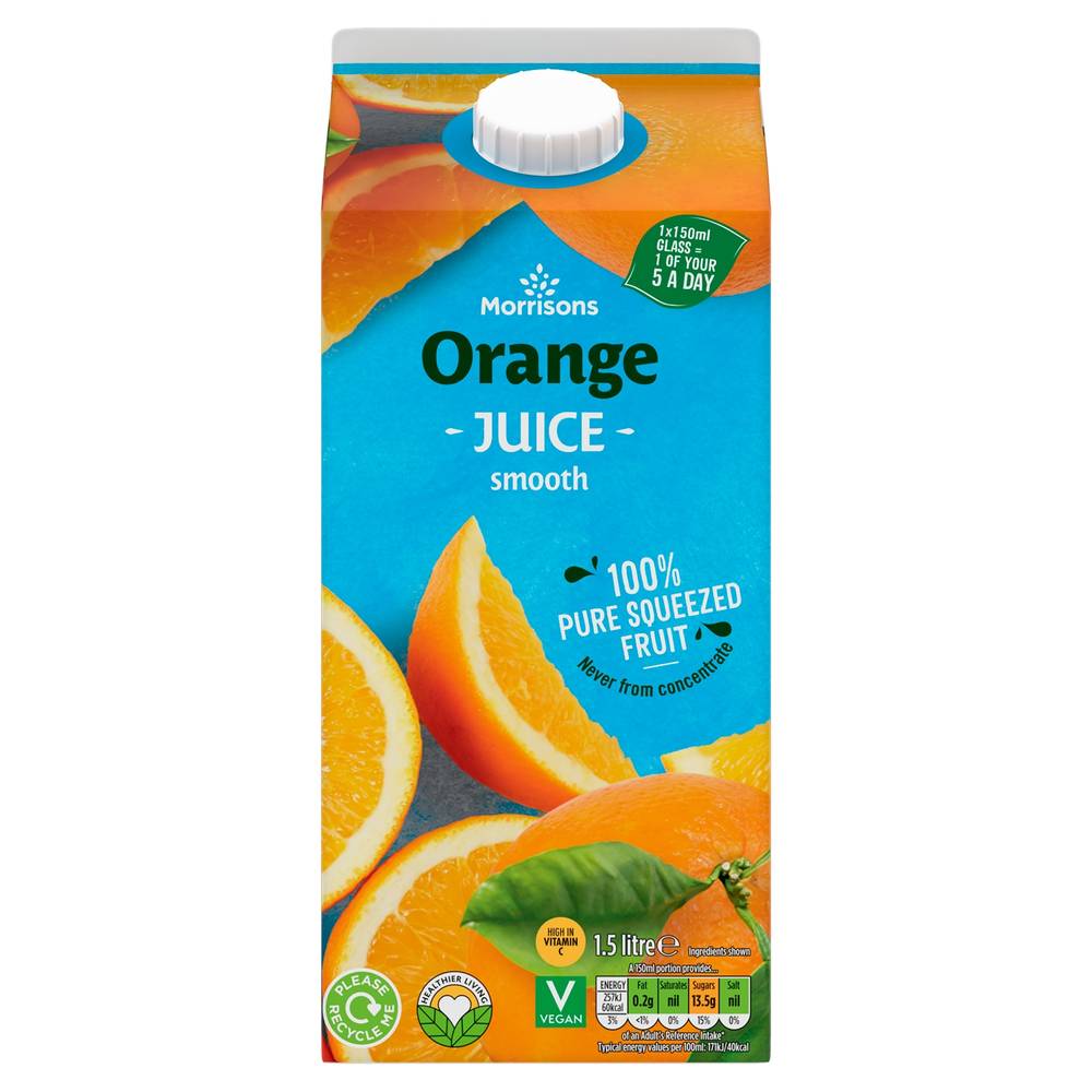 Morrisons 100% Smooth Orange Fruit Juice (1.5L)