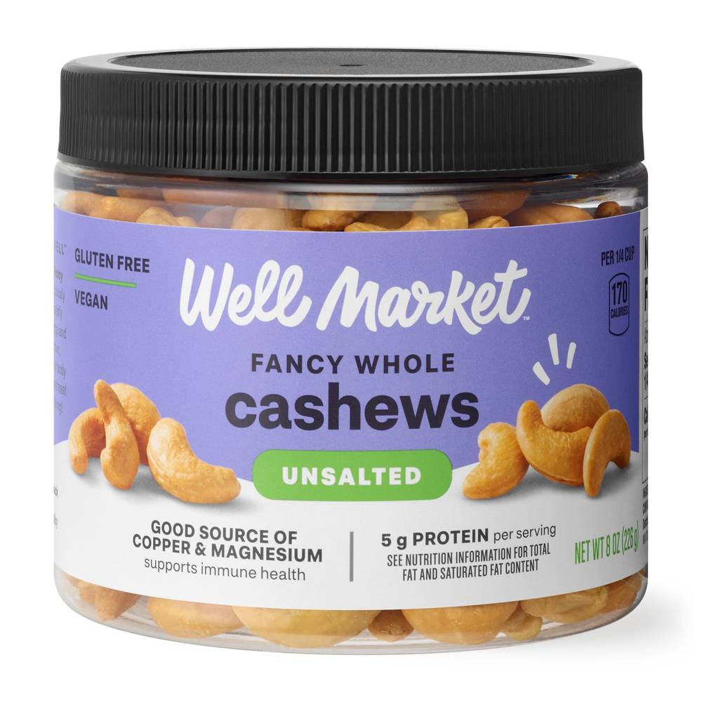 Well Market Whole Cashews, 8 Oz