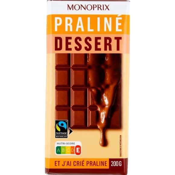 Monoprix Tablette Dessert 50% Praliné La Tablette De 200G