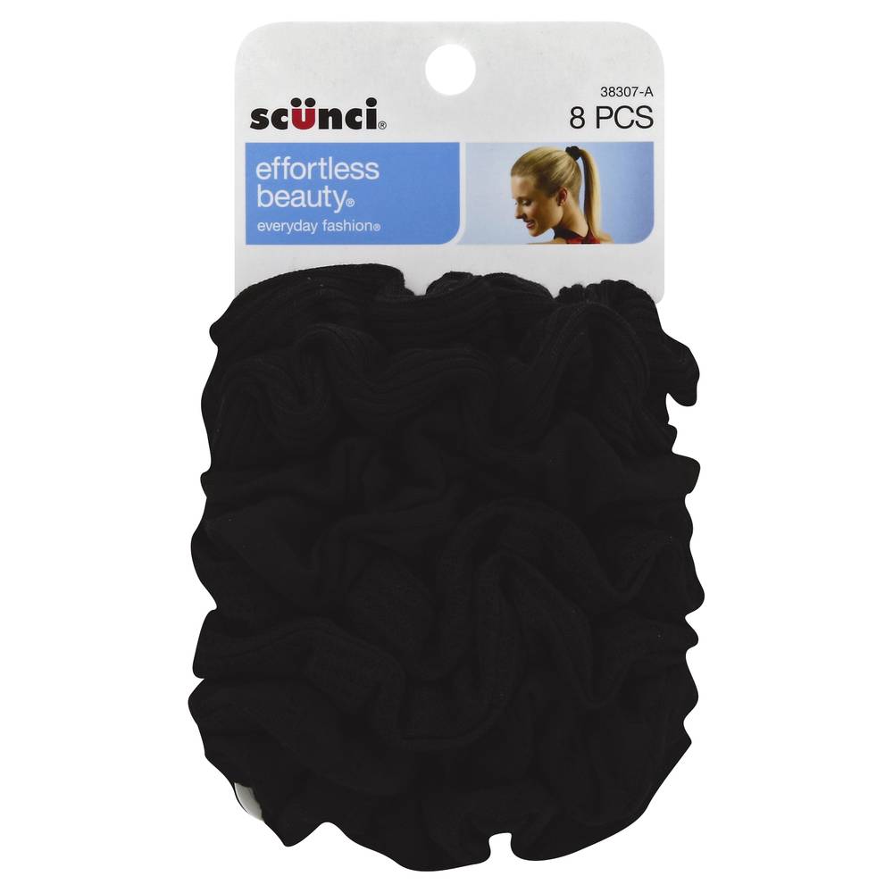 Scunci Effortless Beauty Mixed Knits Twisters Black (8 ct)