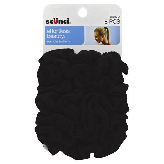 Scunci Effortless Beauty Mixed Knits Twisters Black (8 ct)